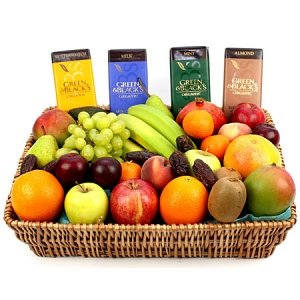 Green and Black Fruit Basket delivery to UK [United Kingdom]